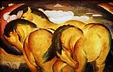 Franz Marc Famous Paintings - Die kleinen gelben Pferde